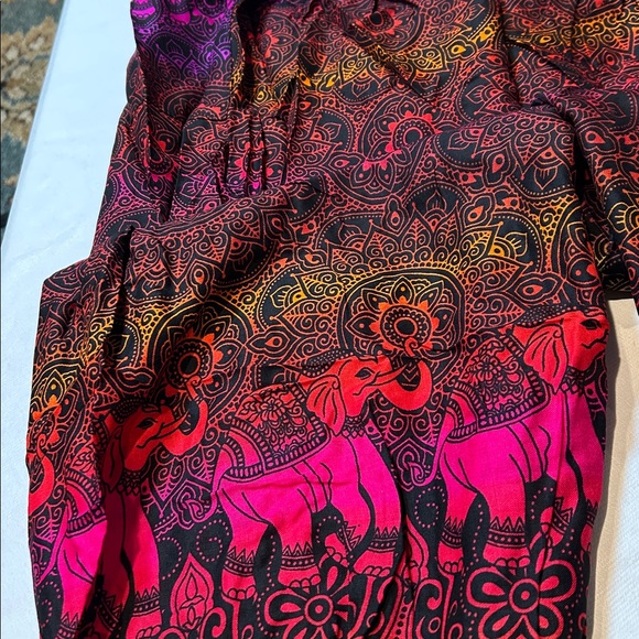 Kathmandu Black and Orange Patterned Harem Pants Small Medium New Pockets - Picture 6 of 6